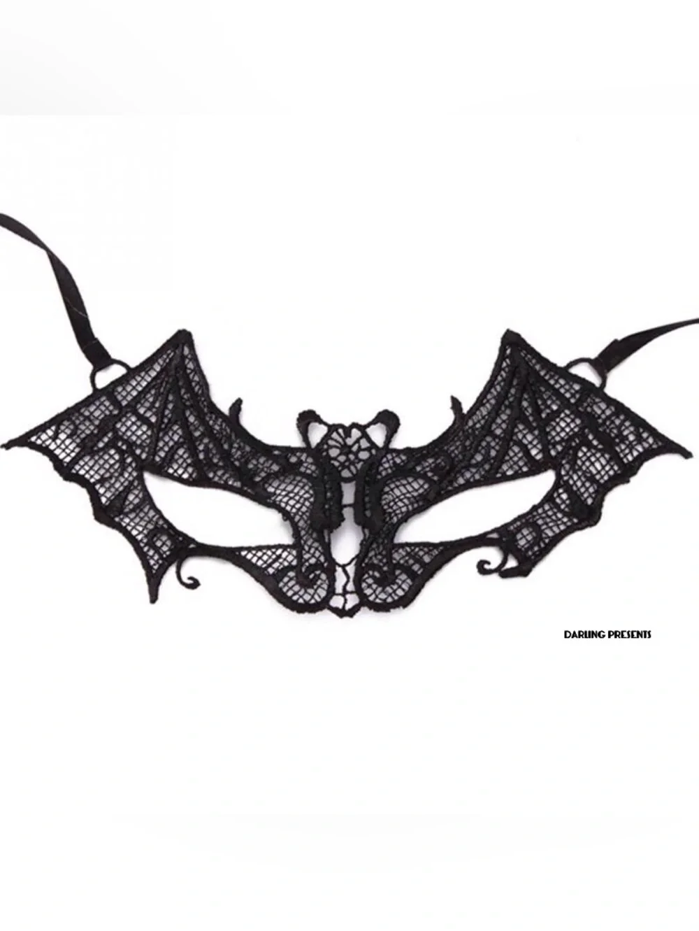 Bat Lace Face Mask Unisex Color Black Size OS